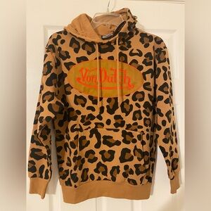 Von Dutch Tan and Black Leopard Hoodie